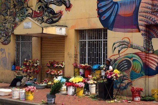Bloemenverkoper in Bogotá