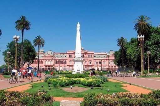 Plaza de Mayo en het regeringsgebouw Casa Rosada